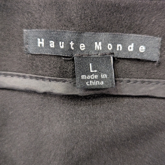 Haute Monde | A-Line Mini Belted Faux Suede Skirt | Black | Large - Picture 6 of 8